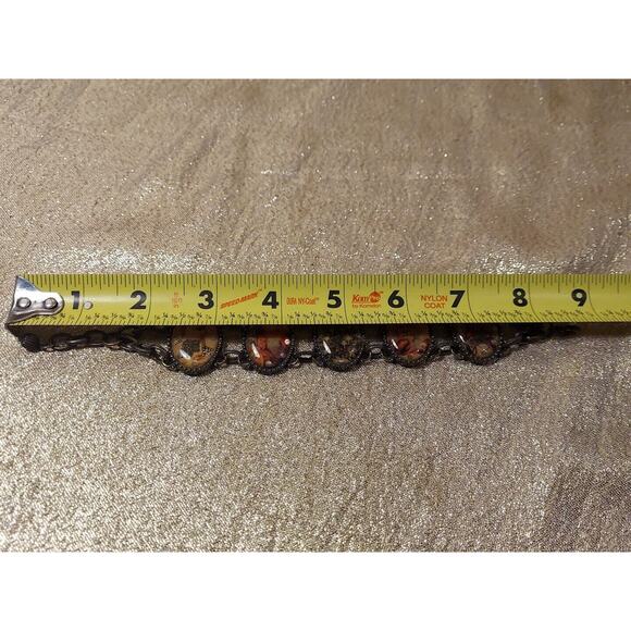 Vintage Nina Ricci for Avon Christmas Old World Antiqued Bronze Tone Bracelet 8" - Picture 9 of 9